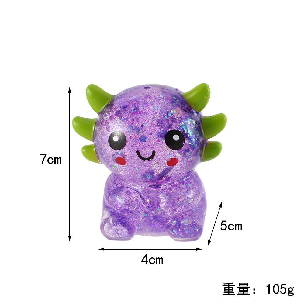 Glitter TPR Squishy Axolotl Sensory Toy 2