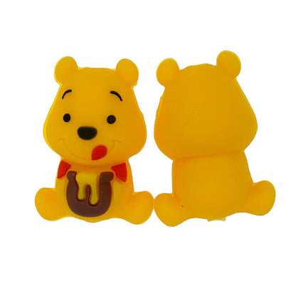 Silicone 3D Focal Beads Yellow Bear Round Ears Holding Honey Pot