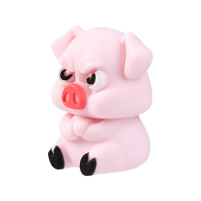 Silicone 3D Focal Beads Angry Animal Front Facing 14