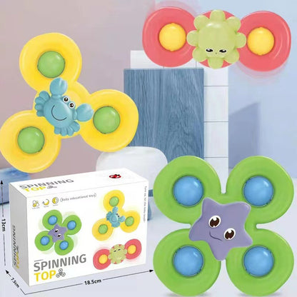 Dinosaur Suction Cup Spinner Bath Toys Set of 3 for Toddlers 2