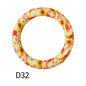65mm Printed Silicone Beads Ring Shape Printed Design 38