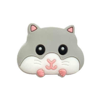 20pcs Silicone Focal Beads Hamster Front Facing Design 7