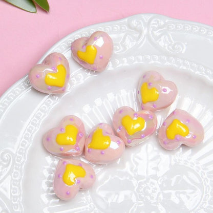 2pcs Light In The Dark Heart Acrylic Beads DIY Bracelet Making 8