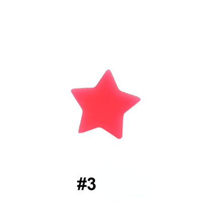 50pcs Silicone Focal Beads Star Flat Shape 5