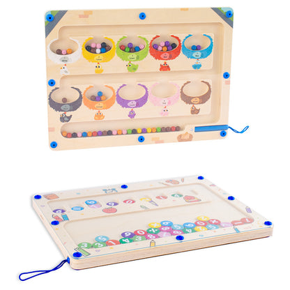 Wooden Magnetic Digital Maze Montessori Toys for Kids 3