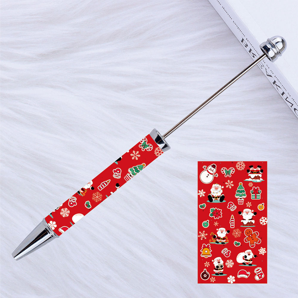 Christmas Beadable Pens Printed Pumpkin Ghost Spider Bat Pens Plastic 6