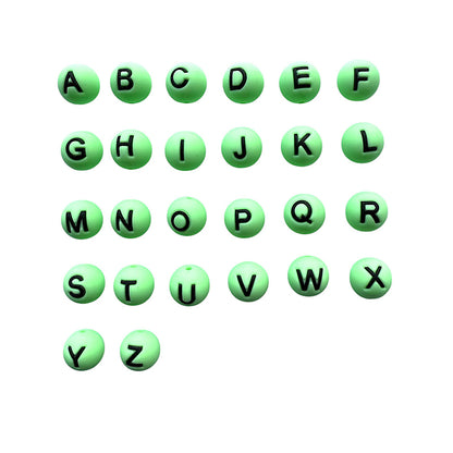 26pcs 15mm Silicone Letter Beads Alphabet A-Z Multi Color 3