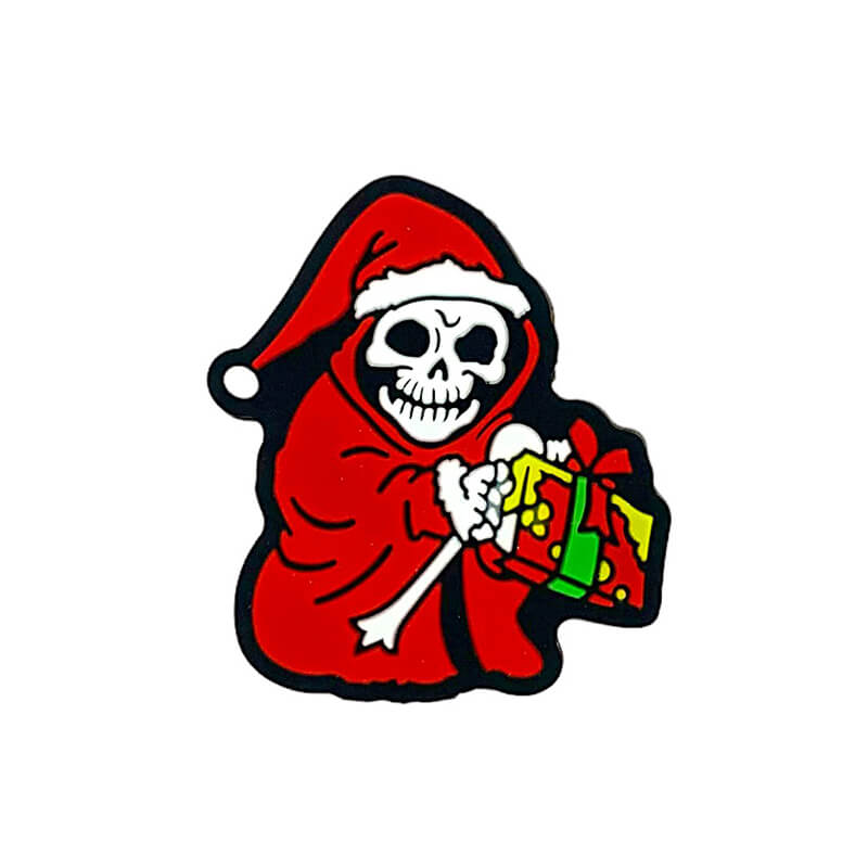 Silicone Focal Beads Skeleton Skull Santa Claus With Gifts Christmas Design