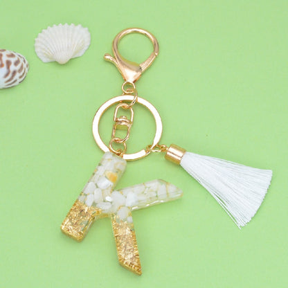 Tassel Letter Keychain A to Z Resin Initial Charm 14