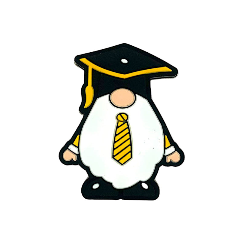20pcs Silicone Focal Beads Graduation Gnome Wearing Graduation Cap