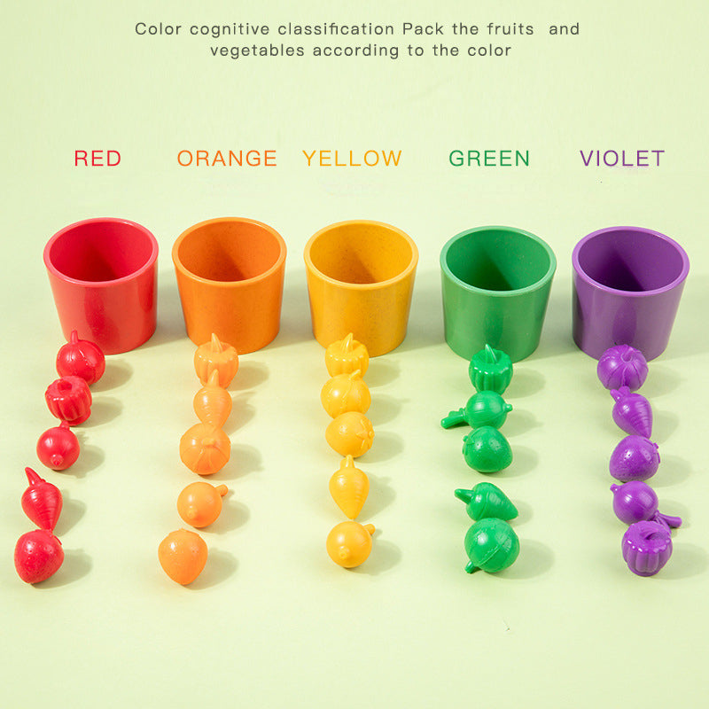 Wooden Montessori Toys Farm Fruit Vegetable Educational Toy 5