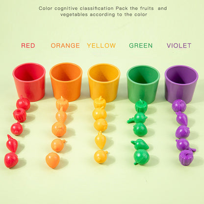 Wooden Montessori Toys Farm Fruit Vegetable Educational Toy 5