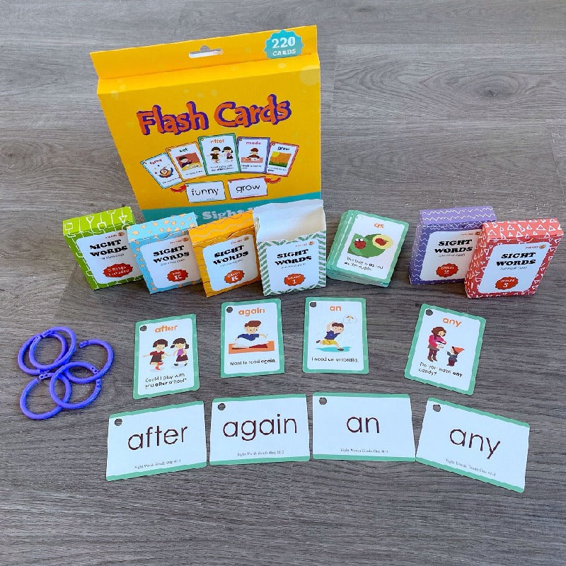 Educational Flash Cards High-Frequency Vocabulary for Kids 220pcs 4