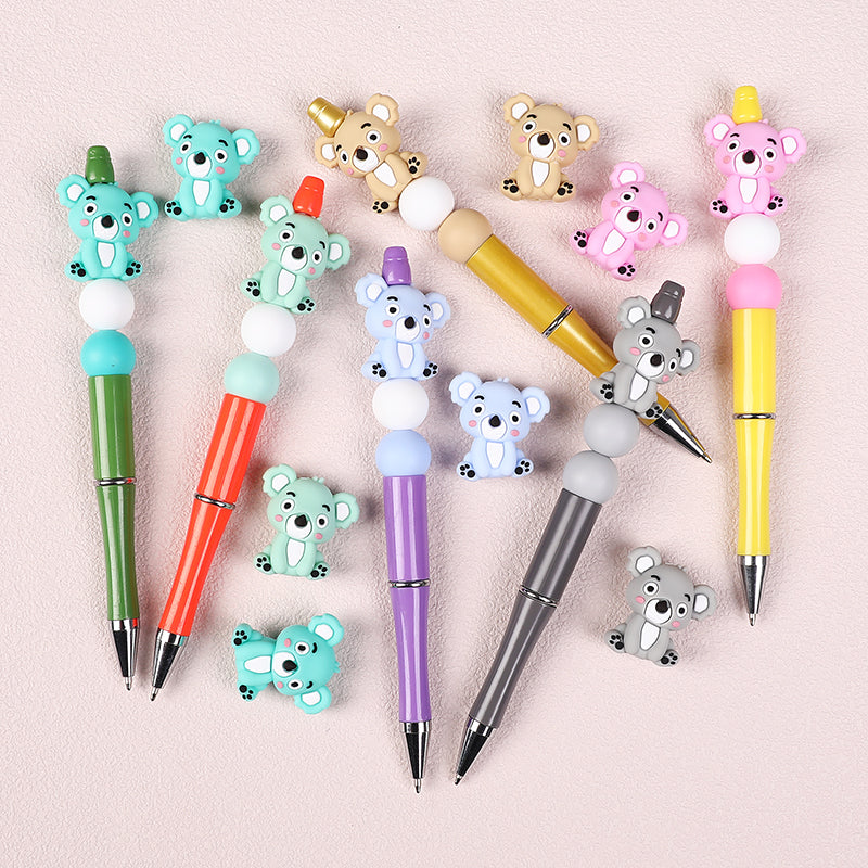 20Pcs Silicone 3D Focal Beads Sitting Koala Front Facing 6