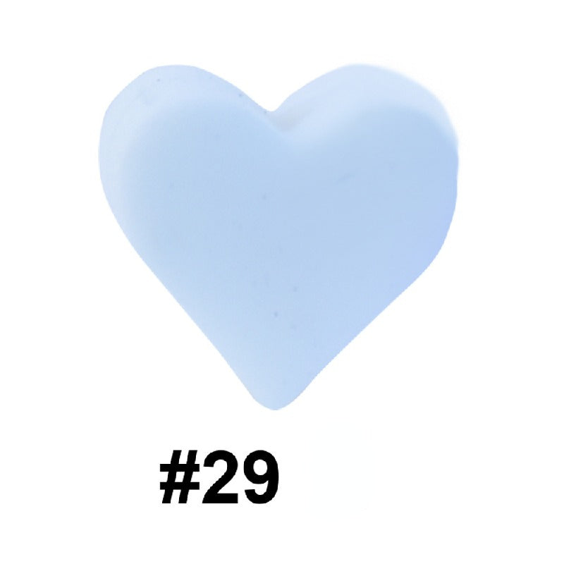 50pcs 14mm Heart Silicone Beads Colorful Diy Teether Accessories 17