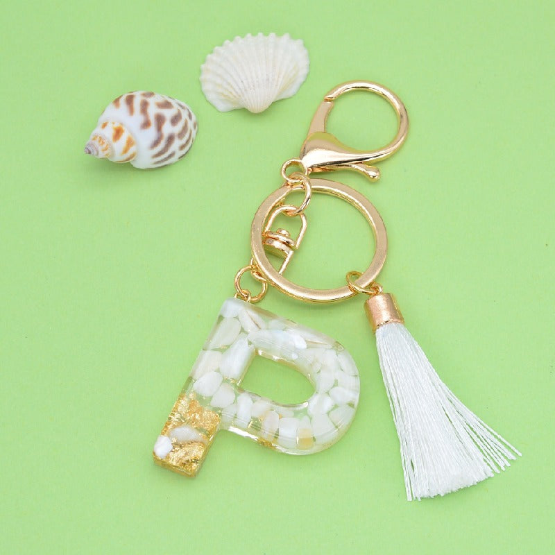 Tassel Letter Keychain A to Z Resin Initial Charm 19