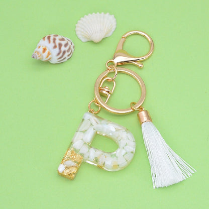Tassel Letter Keychain A to Z Resin Initial Charm 19