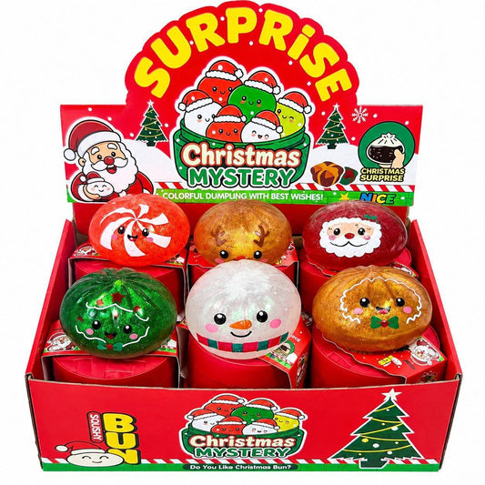 12 Pack Christmas Squishy Dumpling Jelly TPR Sensory Toy Set