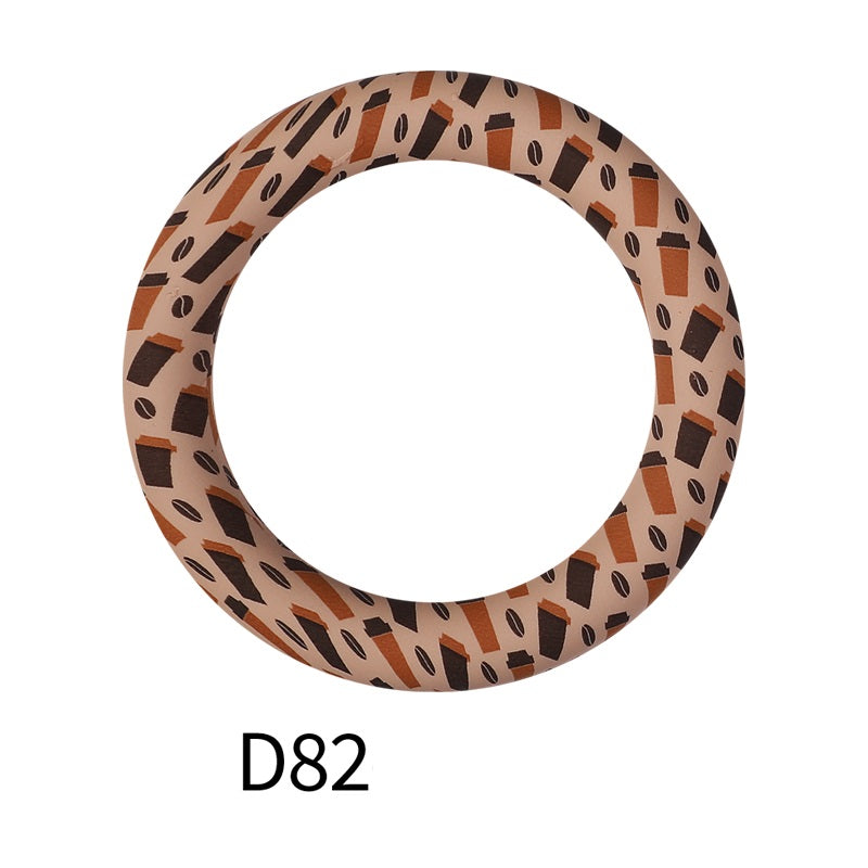 65mm Printed Silicone Beads Rings 36