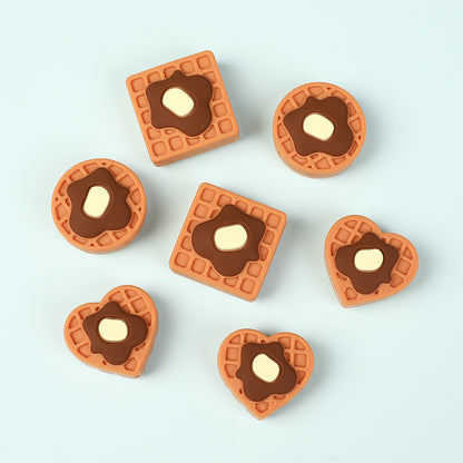 20Pcs Silicone Focal Beads Vanilla Flavored Waffles With Butter Detail 2