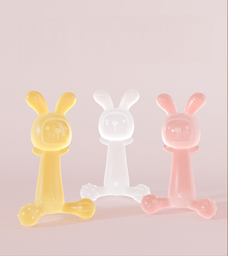 Silicone Rabbit Baby Teether Toy Set of 3 for Babies 3