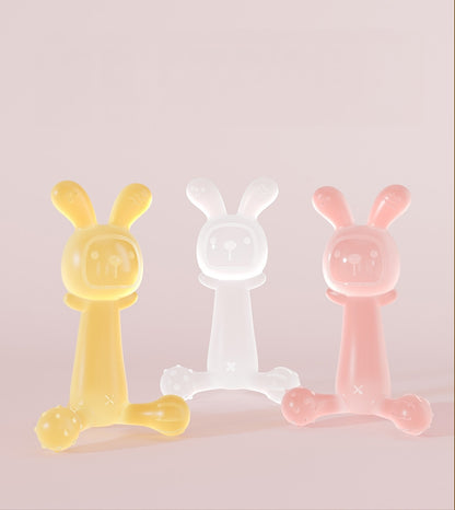 Silicone Rabbit Baby Teether Toy Set of 3 for Babies 3