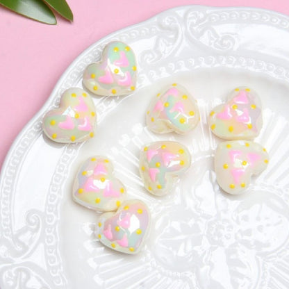 2pcs Light In The Dark Heart Acrylic Beads DIY Bracelet Making 10