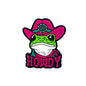 Silicone Focal Beads Western Frog Wearing Cow Hat Howdy Text