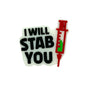20pcs Silicone Focal Beads Medical Syringe with I Will Stab You Text