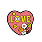 20pcs Silicone Focal Beads Love Heart with Flower Detail