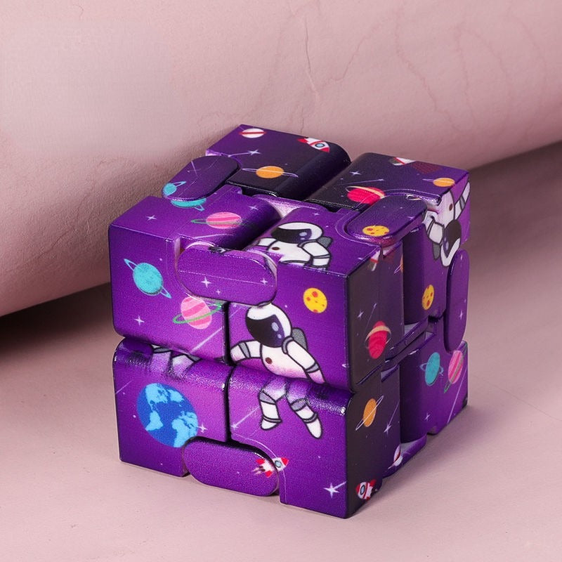 Plastic Infinity Cube Fidget Toy Starry Sky Astronaut Design 4