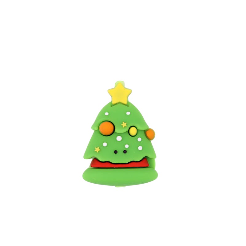 20Pcs Silicone 3D Focal Beads Christmas Tree Decorate Star Top