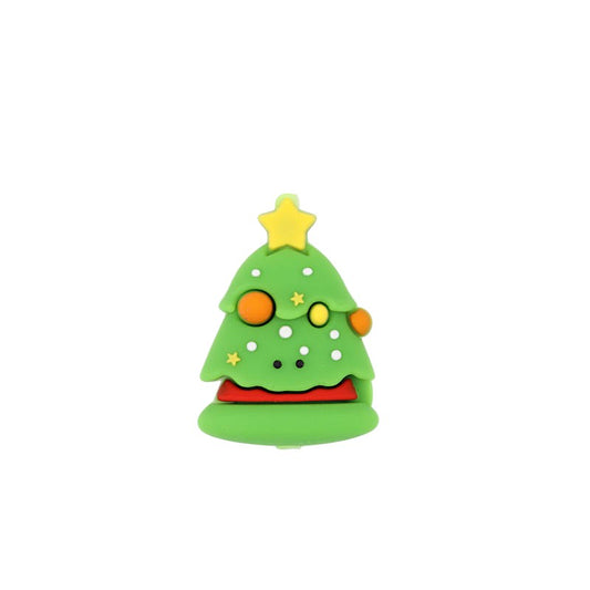 20Pcs Silicone 3D Focal Beads Christmas Tree Decorate Star Top