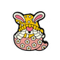 Silicone Focal Beads Easter Yellow Hat Eggshell Rabbit Holding Egg