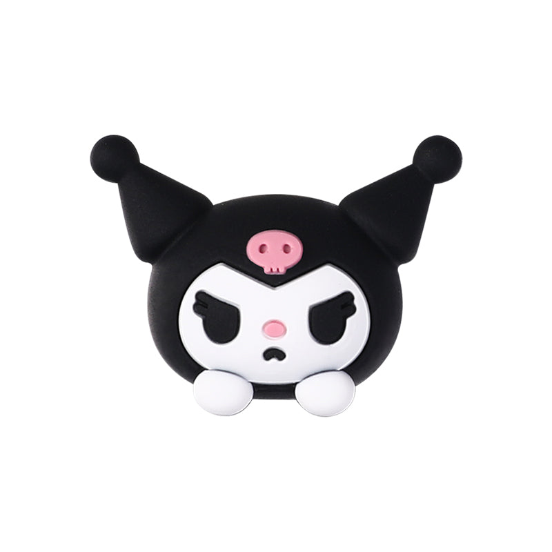 20Pcs Silicone 3D Focal Beads White Cat Round Head with Bow and Pink Rabbit Hood 15