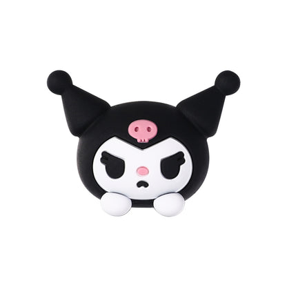 20Pcs Silicone 3D Focal Beads White Cat Round Head with Bow and Pink Rabbit Hood 15