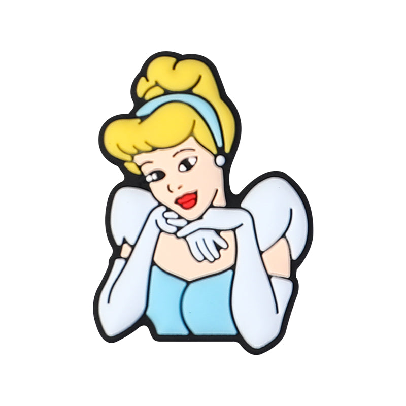 20Pcs Silicone Focal Beads Princess Red Hair Yellow Gloves Holding Hand 15