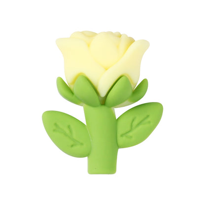 20Pcs Silicone 3D Focal Beads Multi Color Rose Holding Stem 12