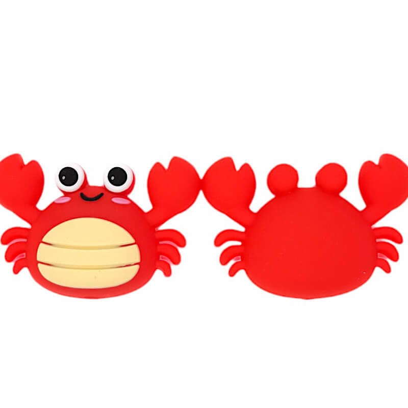 Silicone 3D Focal Beads Cute Big Eyes Crab Front Facing