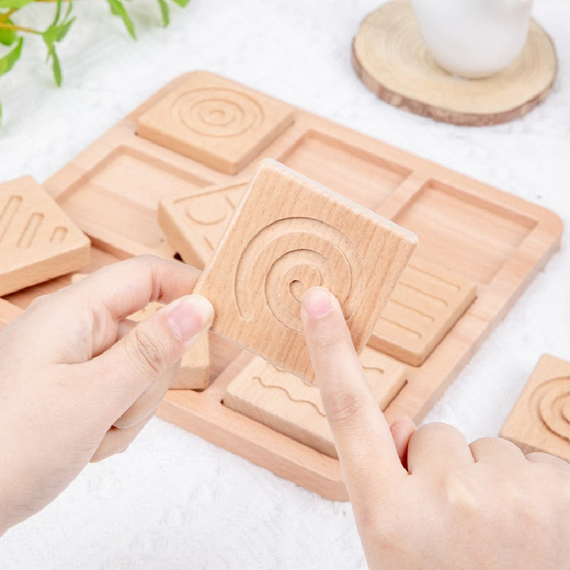 Wooden Memory Board Montessori Toys Sensory Touchpad 4