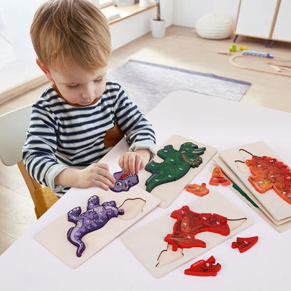 Wooden Dinosaur 3D Puzzle Educational Toy for Kids 2