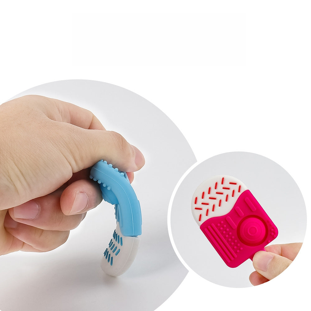 Macaroon Ice Cream Silicone Teething Toy for Baby 5