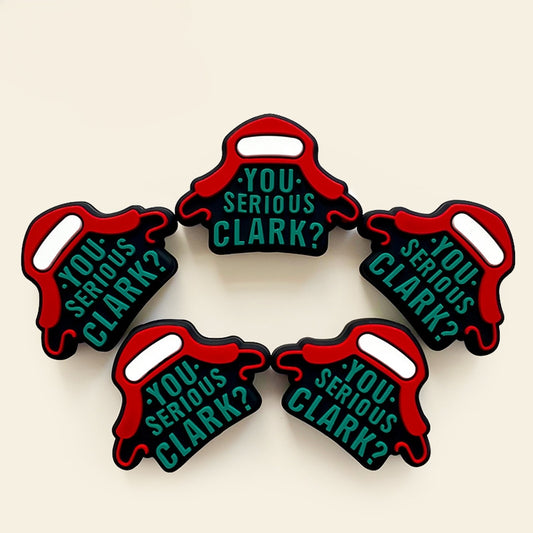 20Pcs Silicone Focal Beads Christmas Series Work Hats With Printed Text