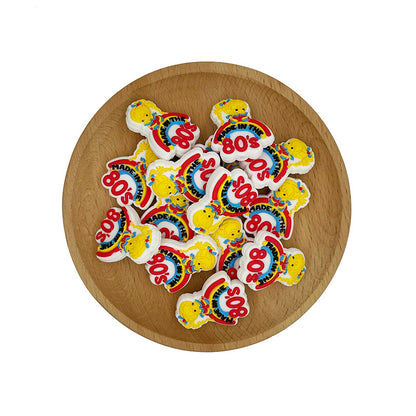 20pcs Silicone Focal Beads Rainbow Girl With Rainbow Arch 2