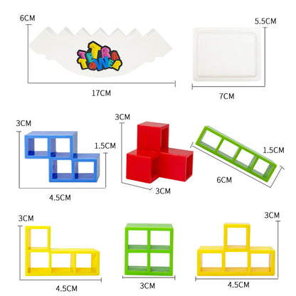 Plastic Tetris Stacking Balance Blocks Tabletop Game for Kids 3