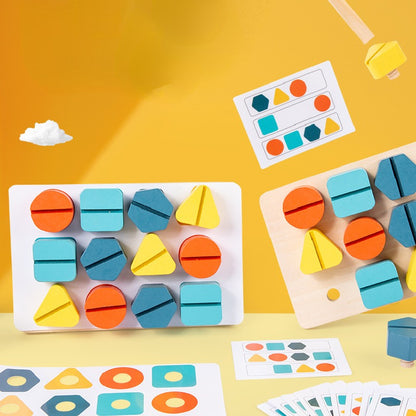 Wooden Double Screwing Montessori Toys Educational Fine Motor Skills 7