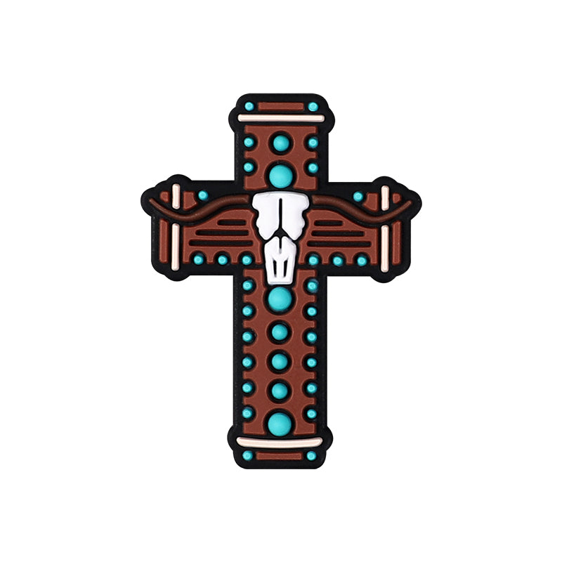 Silicone Focal Beads Jesus Faith Cross With Religious Text Designs 14