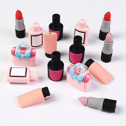 20pcs Silicone 3D Focal Beads Cosmetics Set Bow Bag and Lipstick Detail 4