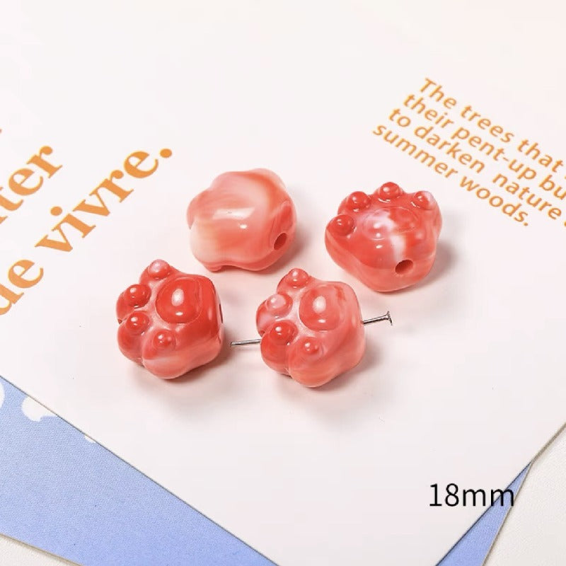 10pcs 18mm Cat Claw Acrylic Beads DIY Bracelet Making 7