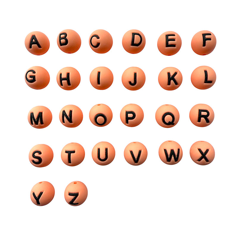 26pcs 15mm Silicone Letter Beads Alphabet A-Z Multi Color 8